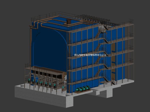 約翰節(jié)能廢棄物焚燒爐案例圖3D圖